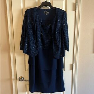 Alex Evenings Elegant Blue Dress with Jacket